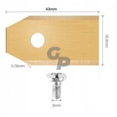 Roboto žoliapjovės peiliukai tinkantys Husqvarna gardenai 43mm titanas – rinkinys 9 vnt. 008327 1